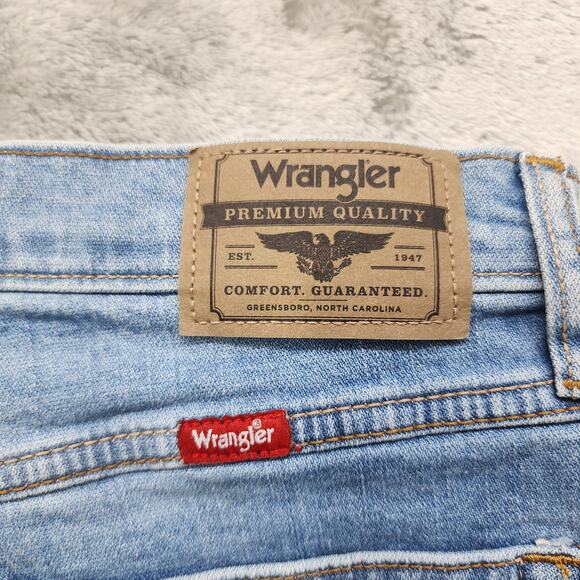 Wrangler Jeans Mens 30x30 Blue Relaxed Fit Bootcut Stretch Denim Western Casual - Picture 5 of 13